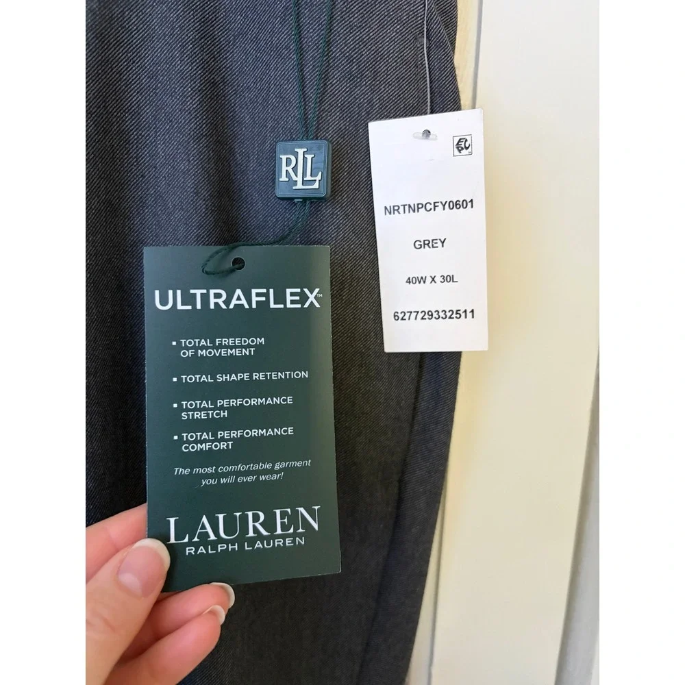 Lauren Ralph Lauren Ultraflex Grey Classic Fit Dress Pants 40W x 30L NWT